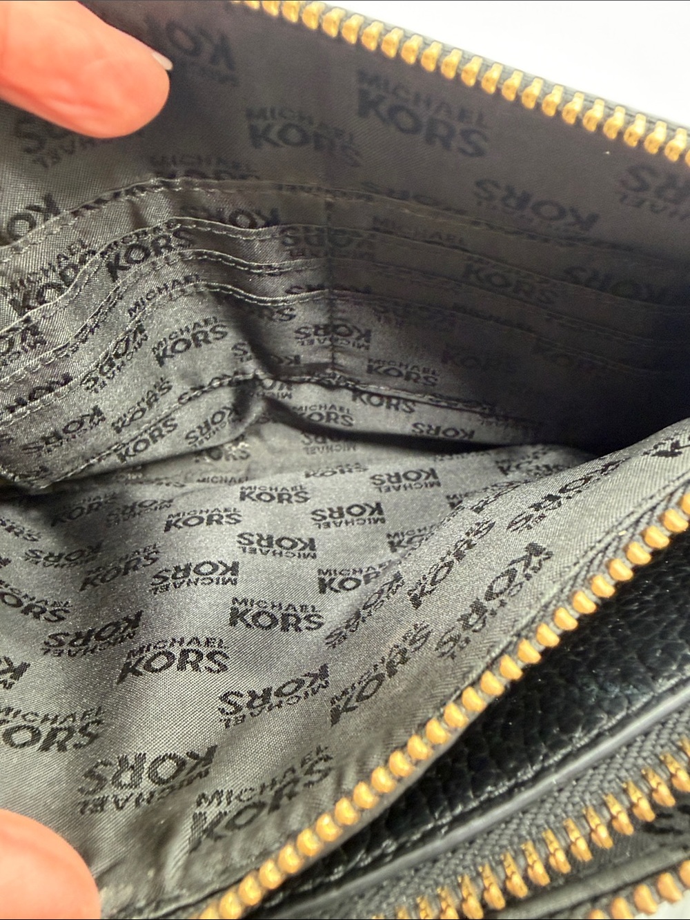 Michael Kors Black Leather Crossbody with Gold Logo NWOT - Picture 8 of 10